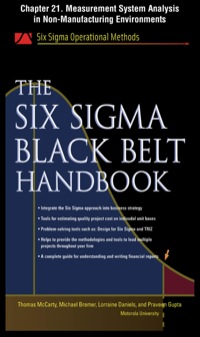 Cover image: The Six Sigma Black Belt Handbook, Chapter 21 - Measurement System Analysis in Non-Manufacturing Environments 9780071735070