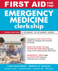 Cover image: First Aid for the Emergency Medicine Clerkship 3rd edition 9780071739061