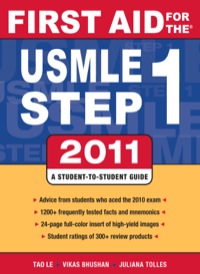 Cover image: First Aid for the USMLE Step 1 2011 21st edition 9780071742306
