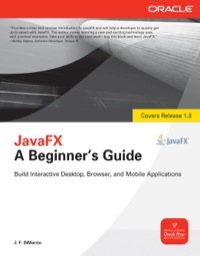 Cover image: JavaFX A Beginners Guide 1st edition 9780071742412