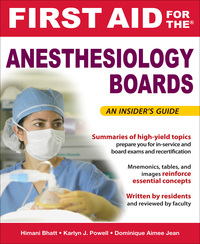 Cover image: First Aid for the Anesthesiology Boards 1st edition 9780071471787