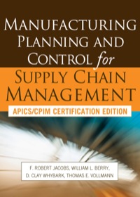 Cover image: Manufacturing Planning and Control for Supply Chain Management 1st edition 9780071750318