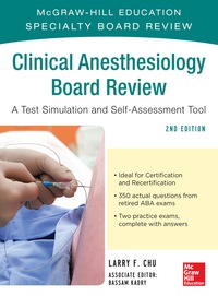 Cover image: McGraw-Hill Specialty Board Review Clinical Anesthesiology 2nd edition 9780071750417