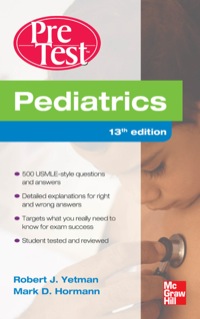 Cover image: Pediatrics PreTest Self-Assessment And Review 13th edition 9780071761239