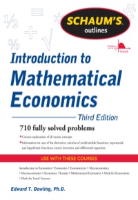 Cover image: Schaum's Outline of Introduction to Mathematical Economics 3rd edition 9780071762519