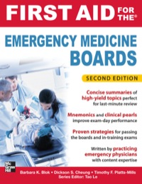 Cover image: First Aid for the Emergency Medicine Boards 2/E 2nd edition 9780071764001