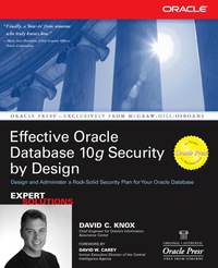 Cover image: Effective Oracle Database 10g Security by Design 1st edition 9780072231304