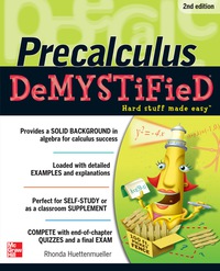 Cover image: Pre-calculus Demystified, Second Edition 2nd edition 9780071778497
