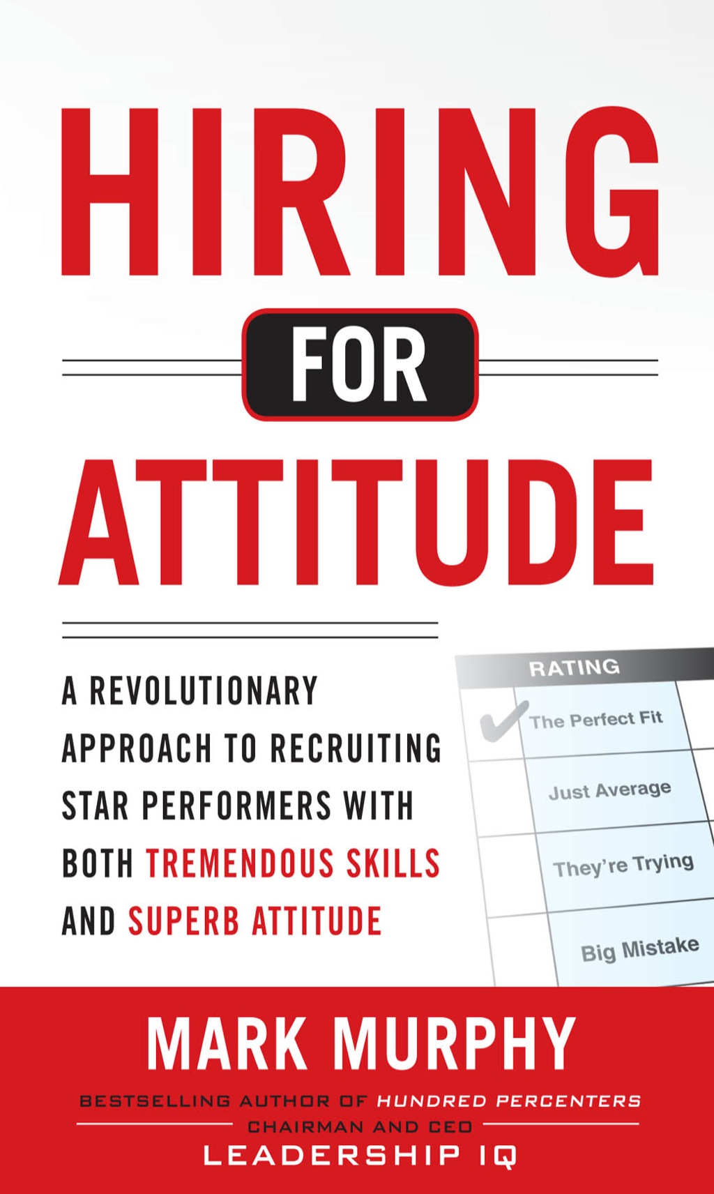 Hiring for Attitude: A Revolutionary Approach to Recruiting and Selecting People with Both Tremendous Skills and Superb Attitude 1st Edition