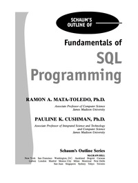 Imagen de portada: Schaum’s Outline of Fundamentals of SQL Programming 1st edition 9780071359535