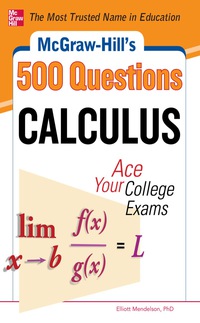 Imagen de portada: McGraw-Hill's 500 College Calculus Questions to Know by Test Day 1st edition 9780071789639