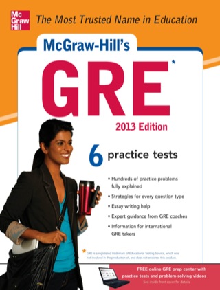 Cover image: McGraw-Hill's GRE, 2013 Edition 4th edition 9780071794664