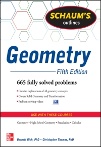 Imagen de portada: Schaum's Outline of Geometry, 5th Edition 5th edition 9780071795401