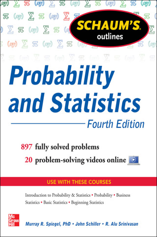 Cover image: Schaum's Outline of Probability and Statistics 4th edition 9780071795579