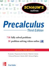 Cover image: Schaum's Outline of Precalculus 3rd edition 9780071795593