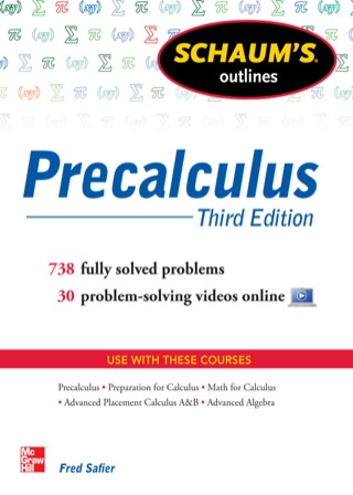 Cover image: Schaum's Outline of Precalculus 3rd edition 9780071795593