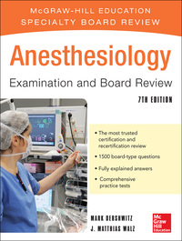 Imagen de portada: Anesthesiology Examination and Board Review 7th edition 9780071770767