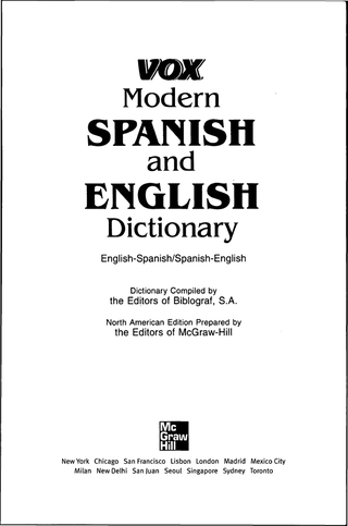 Cover image: Vox Modern Spanish and English Dictionary 1st edition 9780844279909