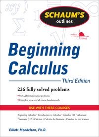 Cover image: Schaum's Outline of Beginning Calculus, Third Edition 3rd edition 9780071635356
