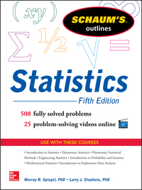 صورة الغلاف: Schaum's Outline of Statistics, 5th Edition 5th edition 9780071822527