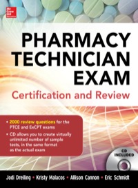 Cover image: Pharmacy Technician Exam Certification and Review 1st edition 9780071826891