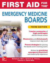 Cover image: First Aid for the Emergency Medicine Boards Third Edition 3rd edition 9780071849135