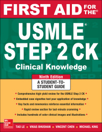 Imagen de portada: First Aid for the USMLE Step 2 CK, Ninth Edition 9th edition 9780071844574
