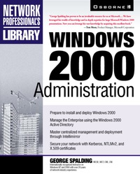 Imagen de portada: Windows 2000 Administration 1st edition 9780078825828