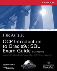 Cover image: OCP Introduction to Oracle9i: SQL Exam Guide 1st edition 9780072195378