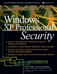 Cover image: Windows(R) XP Professional Security 1st edition 9780072226027