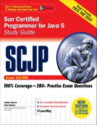 Cover image: SCJP Sun Certified Programmer for Java 5 Study Guide (Exam 310-055) 1st edition 9780072253603