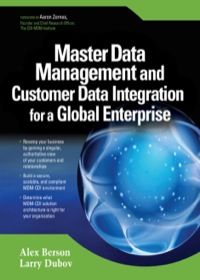 Cover image: Master Data Management and Customer Data Integration for a Global Enterprise 1st edition 9780072263497