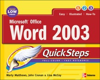Imagen de portada: Microsoft Office Word 2003 QuickSteps 1st edition 9780072258608