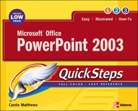 Imagen de portada: Microsoft Office PowerPoint 2003 QuickSteps 1st edition 9780072232301