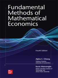 Cover image: Fundamental Methods of Mathematical Economics 4th edition 9780070109100