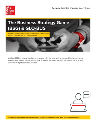 Cover image: Business Strategy Game (BSG) & GLO-BUS 2nd edition 9780078112706