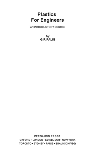 Omslagafbeelding: Plastics for Engineers: An Introductory Course 9780080121307