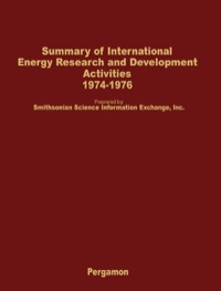 Imagen de portada: Summary of International Energy Research and Development Activities 1974-1976 9780080232485