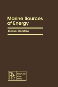 Imagen de portada: Marine Sources of Energy: Pergamon Policy Studies on Energy and Environment 9780080238975