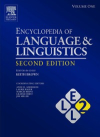 Cover image: Encyclopedia of Language and Linguistics, 14-Volume Set: V1-14 2nd edition 9780080442990