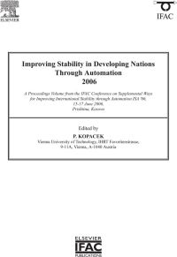 صورة الغلاف: Improving Stability in Developing Nations through Automation 2006 9780080454061