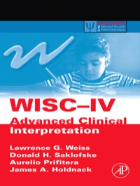 Cover image: WISC-IV Advanced Clinical Interpretation 9780120887637