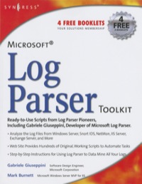 Imagen de portada: Microsoft Log Parser Toolkit: A complete toolkit for Microsoft's undocumented log analysis tool 9781932266528
