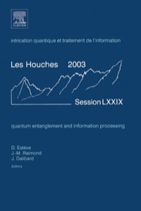 صورة الغلاف: Quantum Entanglement and Information Processing 9780444517289