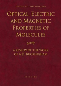 Imagen de portada: Optical, Electric and Magnetic Properties of Molecules 9780444825964
