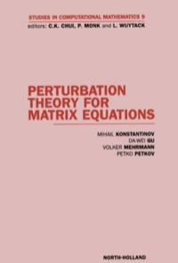 صورة الغلاف: Perturbation Theory for Matrix Equations 9780444513151