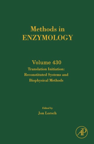 Cover image: Translation Initiation: Reconstituted Systems and Biophysical Methods 9780123739698