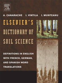 Imagen de portada: Elsevier's Dictionary of Soil Science: Definitions in English with French, German, and Spanish word translations 9780444824783