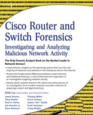 Cover image: Cisco Router and Switch Forensics 9781597494182