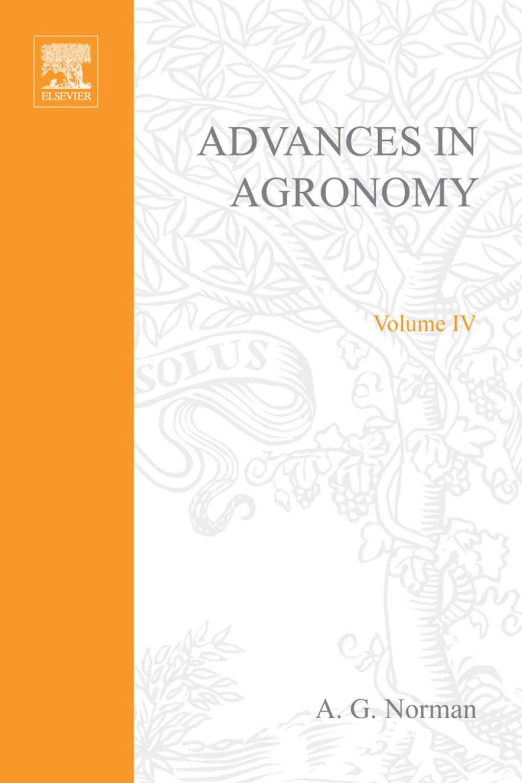 ADVANCES IN AGRONOMY VOLUME 4